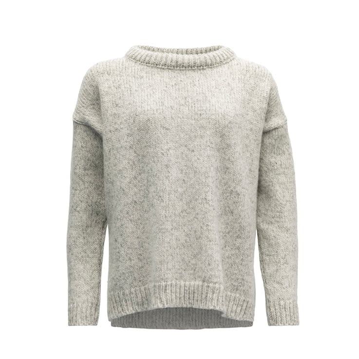Devold Nansen Women&#39;s Wool Sweater, Size: Small, Colour: Grey Melange
