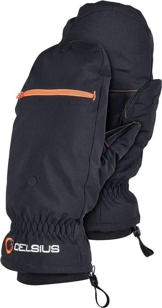 Celsius Insulated Flip Mitt Black, Size: Small/Medium