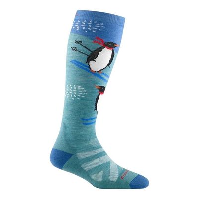 Darn Tough Women&#39;s Penguin Peak Over-The-Calf Midweight Ski &amp; Snowboard Sock, Cushioning: Cushion, Size: Small (Women&#39;s 4.5-7), Colour: Aqua