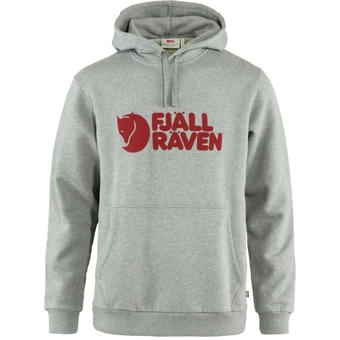 FjallRavem Men&#39;s Logo Hoodie, Size: Small, Colour: Grey-Melange