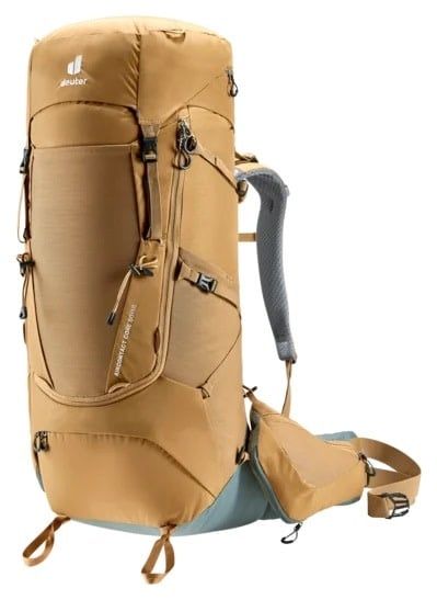 Deuter Aircontact Core 60+10 Trekking Backpack, Color: Almond-Teal