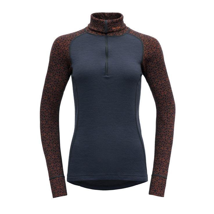 Devold Duo Active Woman Zip Neck, Size: Small, Colour: Ink