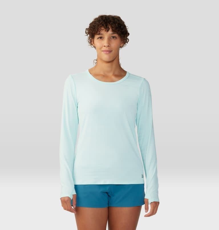 Mountain Hardwear Women&#39;s Mighty Stripe Long Sleeve, Size: Small, Colour: Pale Ice