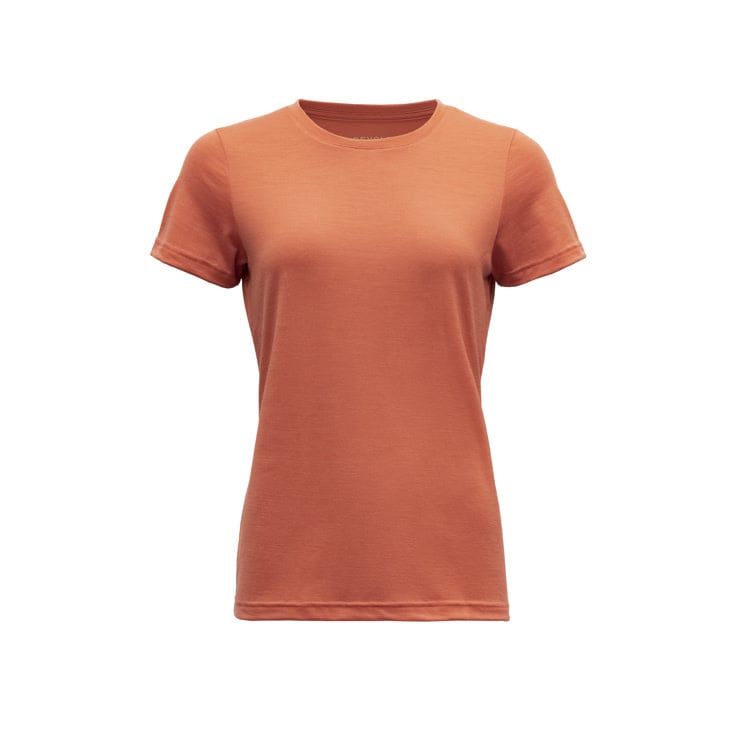 Devold Eika Woman&#39;s Merino Tee, Size: Small, Colour: Coral