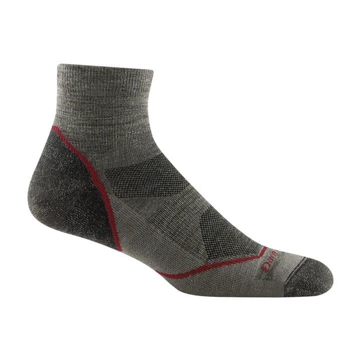 Darn Tough Men&#39;s Light Hiker Quarter Lightweight Hiking Sock, Cushioning: Cushion, Size: Medium, Colour: Taupe