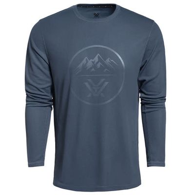 Vortex Men&#39;s Long Sleeve Performance Grid T Shirt, Size: Small, Colour: Bering Sea Three Peaks