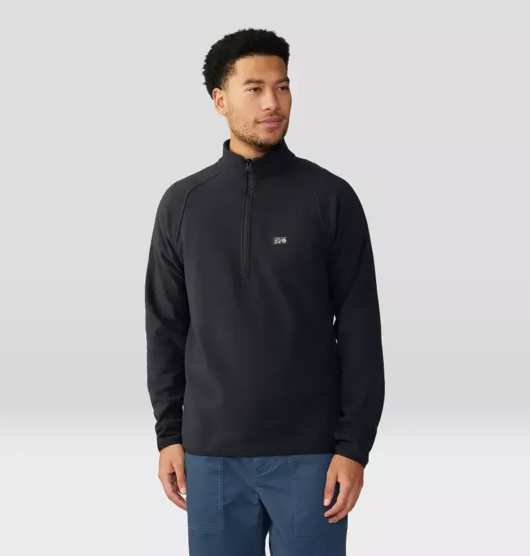 Mountain Hardwear Men&#39;s Microchill 1/4 Zip Pullover, Size: Small, Colour: Black