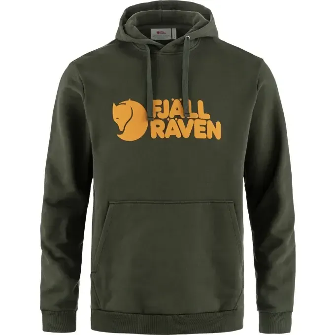 Fjallraven Men&#39;s Logo Hoodie, Size: Medium, Colour: Deep Forest