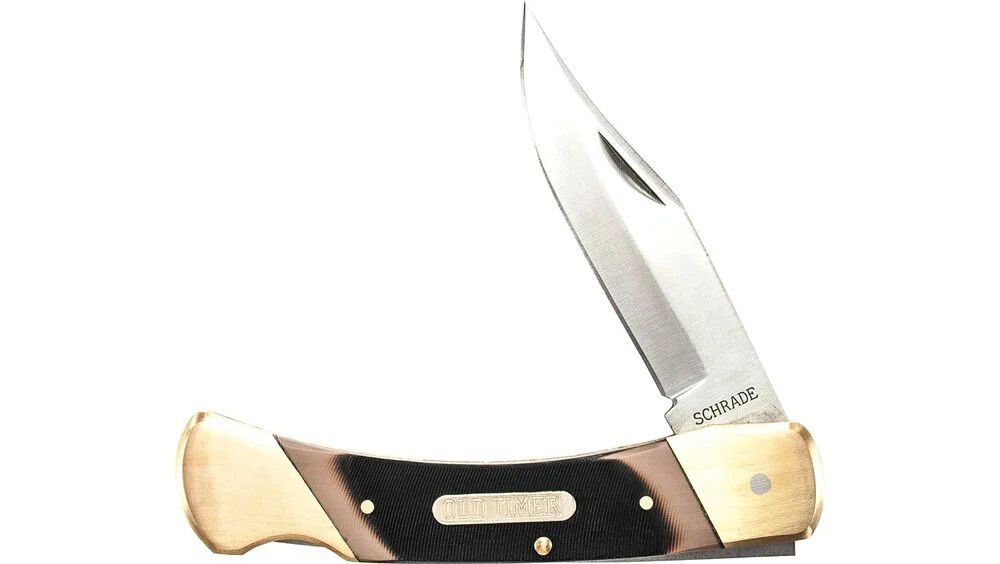 Schrade Old Timer Cave Bear Lockback Folding Knife with Sheath