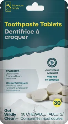 Adventure Ready Kits Toothpaste Tablets Refill - 30 Count