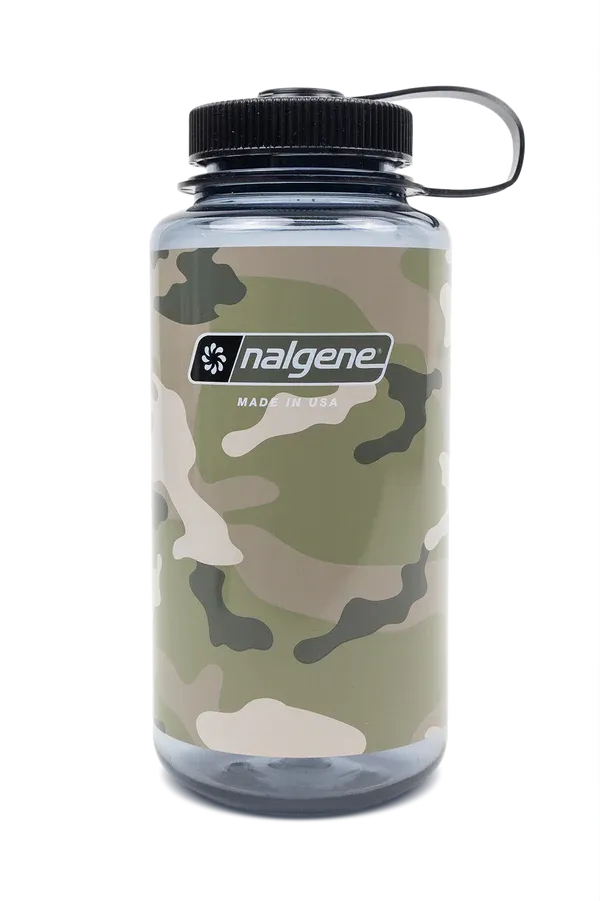 Nalgene Sustain Water bottle Camo Print 32 oz / 1 L Wide Mouth Grey