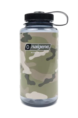 Nalgene Sustain Water bottle Camo Print 32 oz / 1 L Wide Mouth Grey