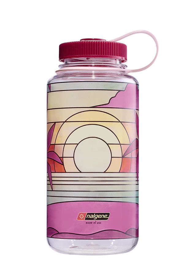 Nalgene Sustain Water bottle Stained Glass Print 32 oz / 1 L Wide Mouth Sunset
