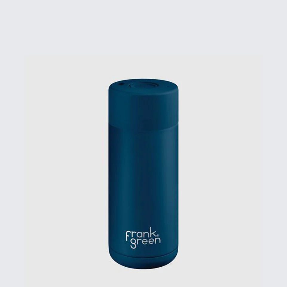 Frank Green Ceramic Reusable 16oz Water Bottle, Colour: Deep Blue