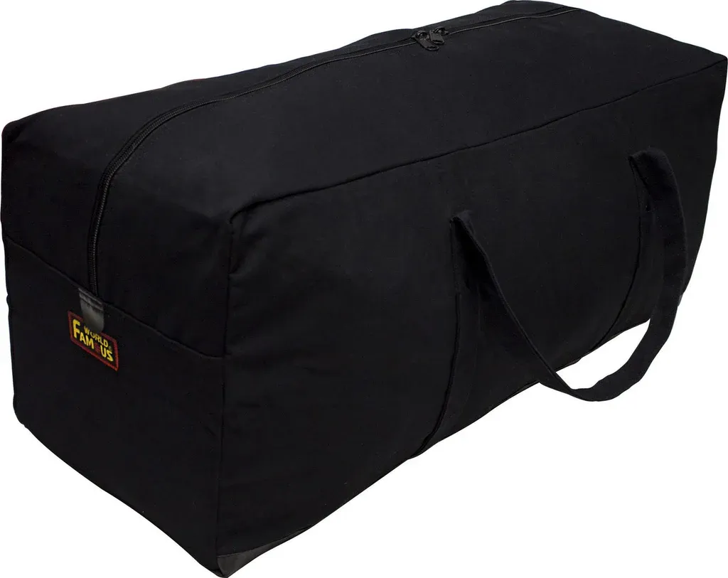 World Famous Equipment Bag, 105 L, Wrap Around Shoulder Strap, Cotton Canvas, Black