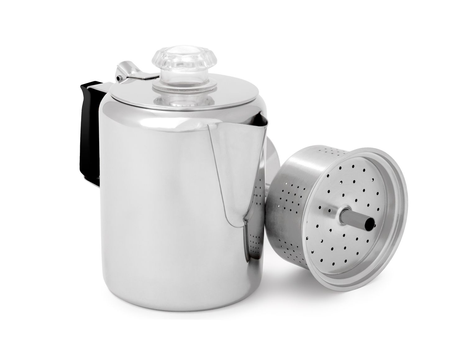 GSI Glacier Stainless Steel Percolator with silicone Handle, Size: 3 Cup