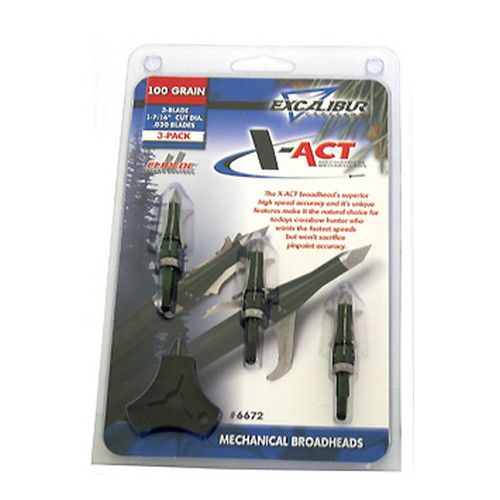 Excalibur X-ACT Mechanical Broadheads, Weight: 100 Grain