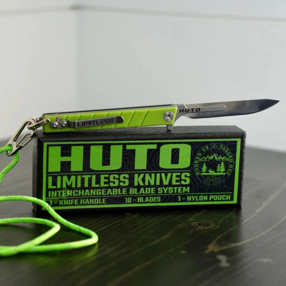 HUTO Limitless Limited Edition Folding Replaceable Blade Knives, Colour: Green