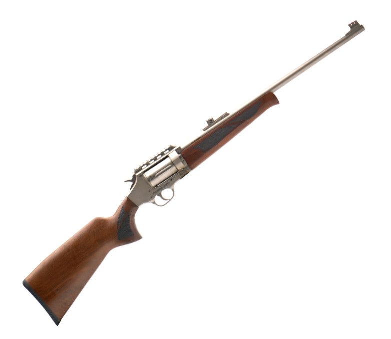 Revolution Armory Revolver-Action Shotgun Nickel Receiver, Wood Stock 410 Gauge 20&quot;