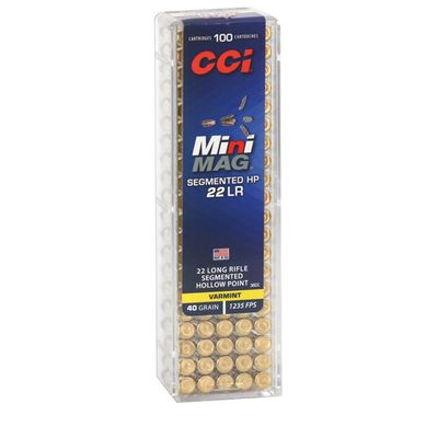 CCI Mini-Mag Segmented Hollow Point 22 LR 40 Grain, 100/box