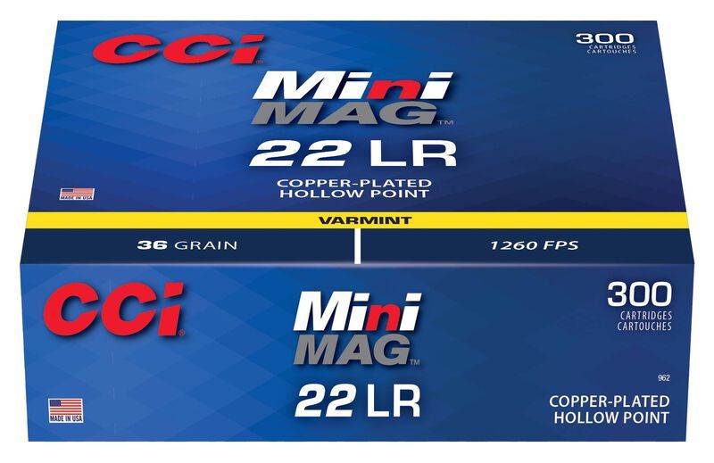 CCI Mini-Mag Target 22 LR 36 Grain Copper-Plated Hollow Point, 300/box
