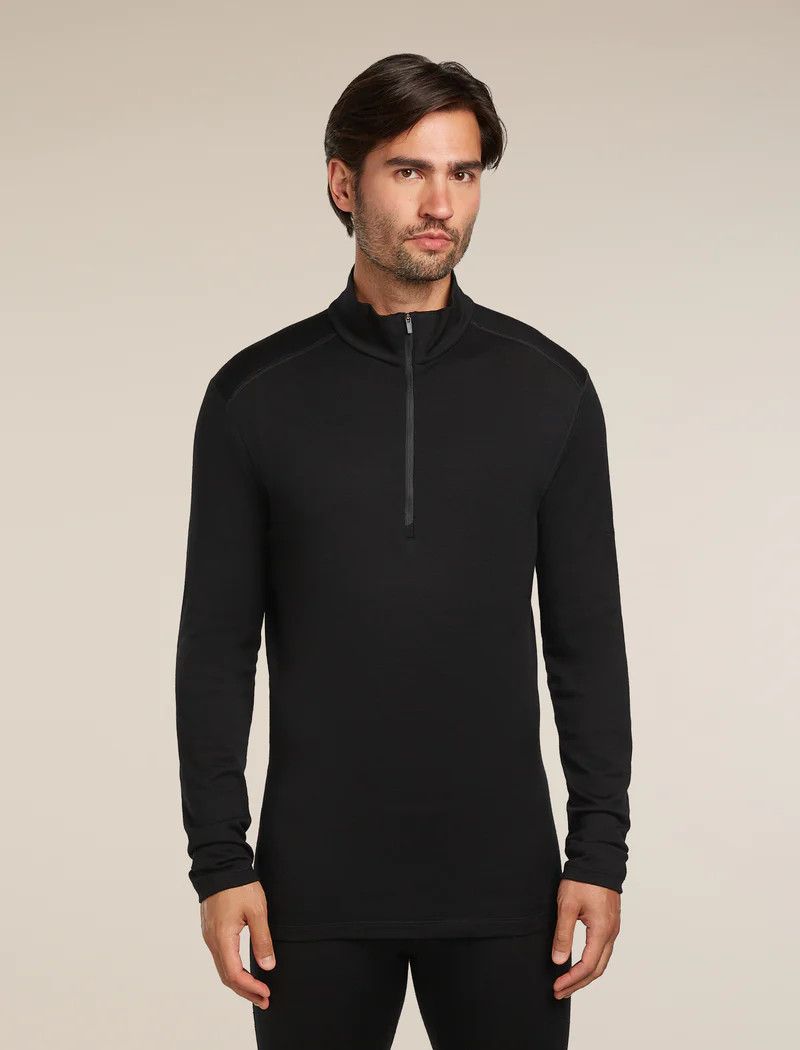 Icebreaker Men&#39;s Merino 260 Tech Long Sleeve Half Zip Thermal Top, Size: Small, Colour: Black