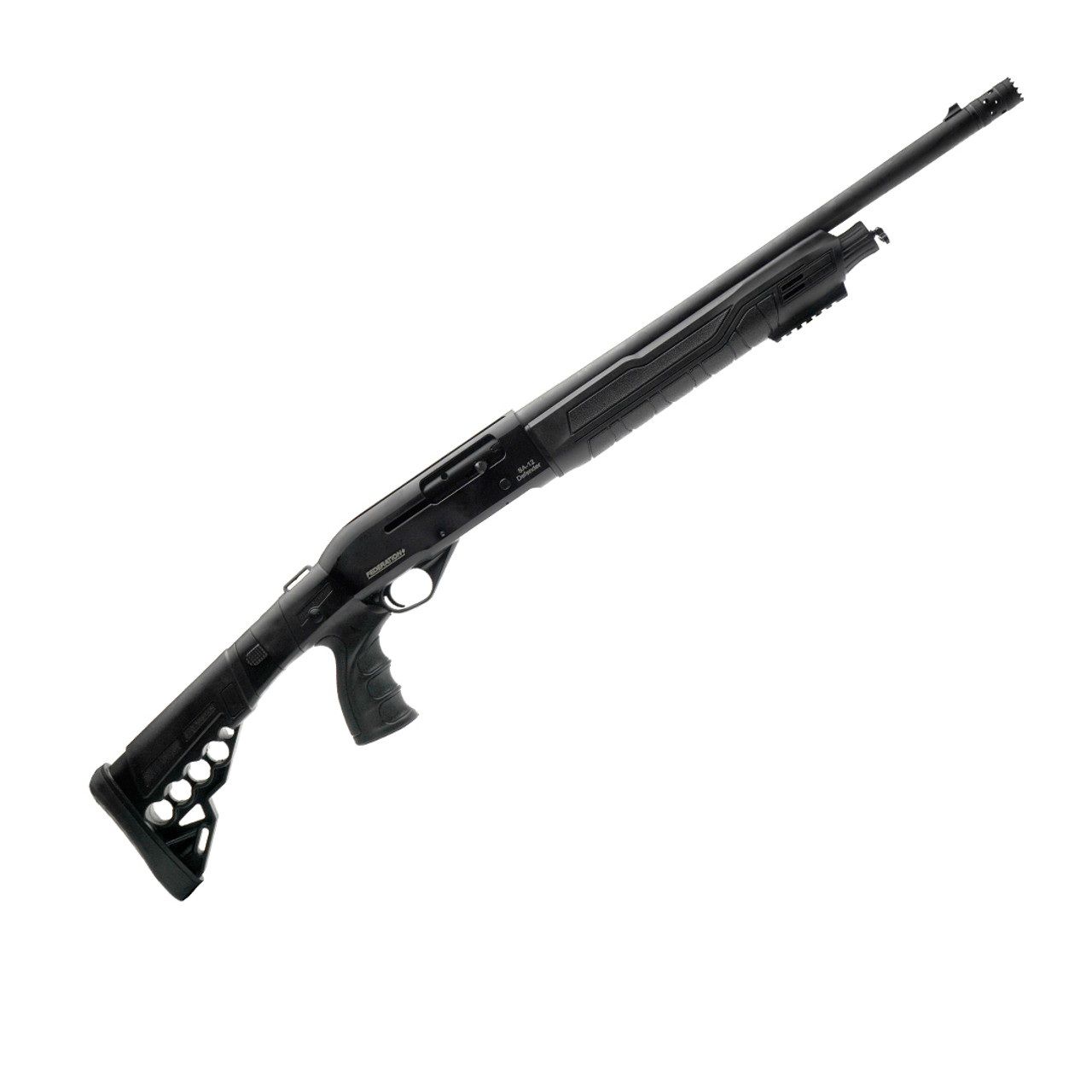 Federation Firearms SA-12 Semi-Auto Shotgun, 12 Gauge 3&quot; Chamber w/Black Receiver 18.5&quot; Barrel,  Synthetic Stock