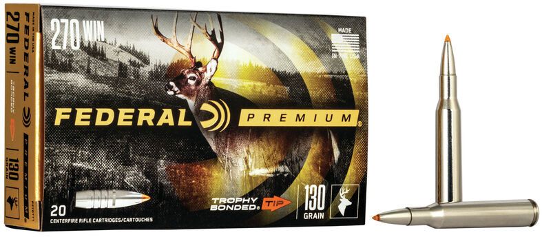 Federal Premium Trophy Bonded Tip, Caliber: 270 Win 130 Grain
