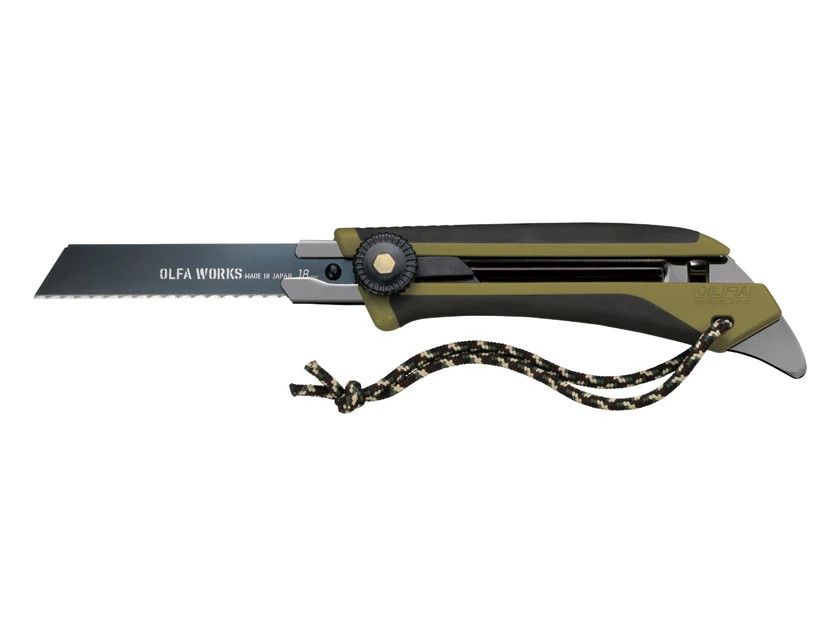 Olfa Works Outdoor Utility Knife, Colour: Olive Drab