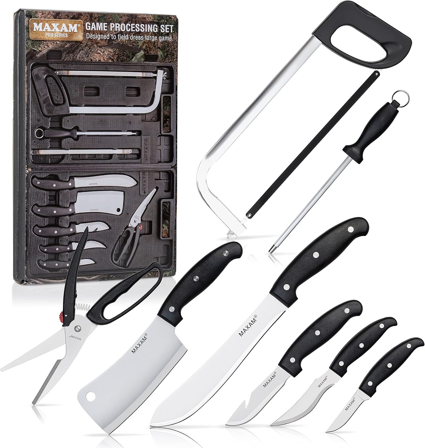 Maxam Game Processing Knife Set, 13-Piece