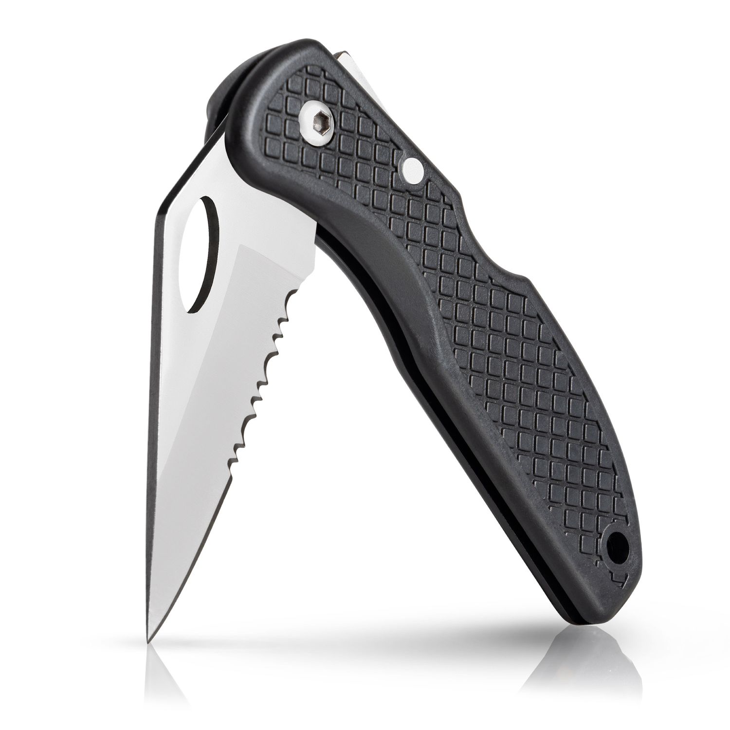 Maxam Rostfrei Lockback 7&quot; Folding Pocket Knife - Stainless Steel Serrated Blade