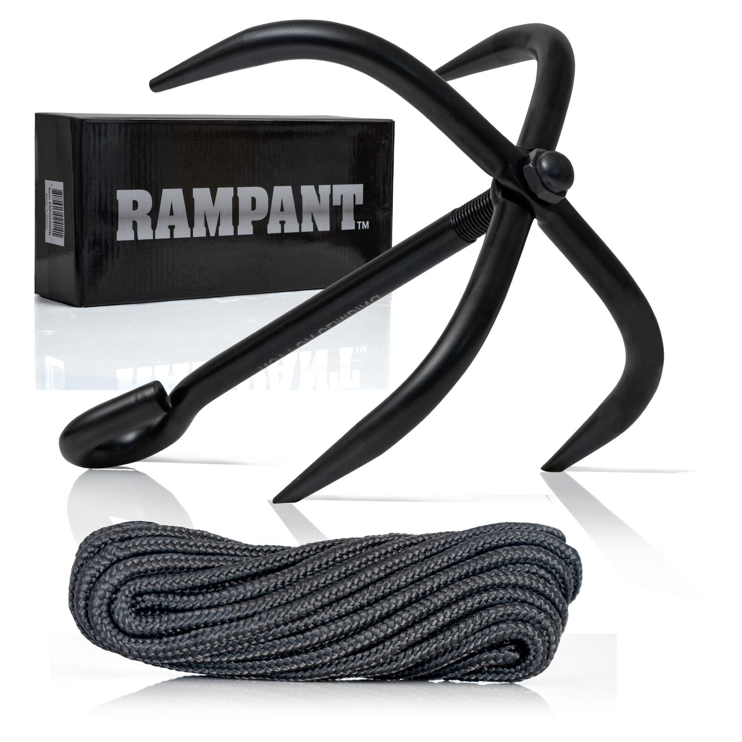 Maxam Rampant Grappling Hook with Rope, Camping Supplies, Survival Gear