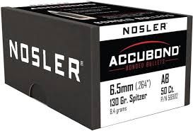 Nosler 6.5mm 130gr AccuBond Rifle Bullets