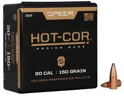 Speer Hot-Cor Bullets 30 Cal (.308 Diameter) 150 Grain SP Spitzer