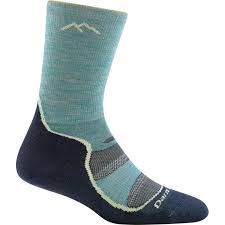 Darn Tough Women&#39;s Light Hiker Micro Crew Lightweight Hiking Socks, Cushioning: Cushion, Size: Large, Colour: Aqua