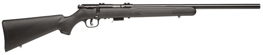 Savage Mark II FV Rimfire Bolt-Action Rifle, Black Synthetic Stock, Blued Heavy Barrel, 22 LR