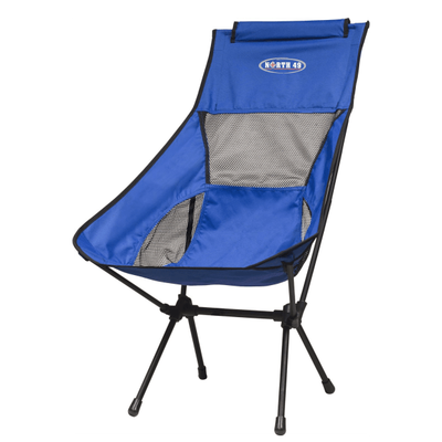 North 49 Hi Back Camping Chair Blue