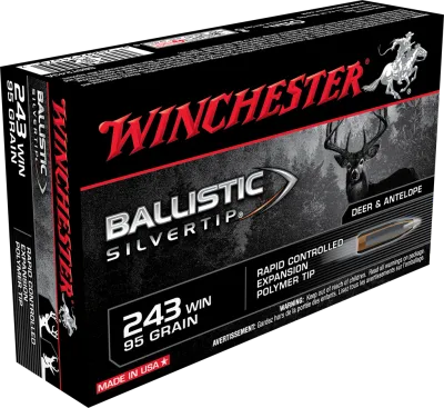 Winchester 243 Win 55 Grain Ballistic Silvertip, Polymer Tipped