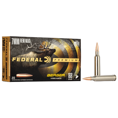 Federal Premium 7mm Rem Mag 168 Grain Berger Hybrid Hunter