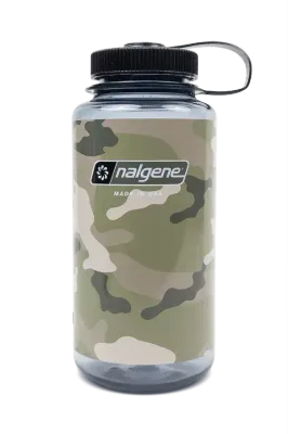 Nalgene Sustain Water bottle Camo Print 32 oz / 1 L Wide Mouth Grey