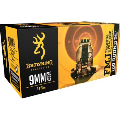 Browning Ammunition 9mm Luger 115 Grain  FMJ 100/Rounds