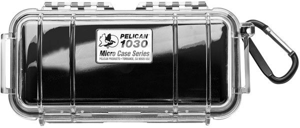 Pelican Products 1030 Micro Case, Colour: Black w/transparent lid