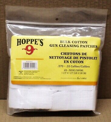 Hoppe's #9 Bulk Cotton Gun Cleaning Patches, Caliber: .270 to .35 Cal