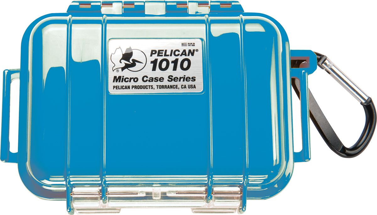 Pelican Products 1010 Micro Case, Colour: Blue w/transparent lid