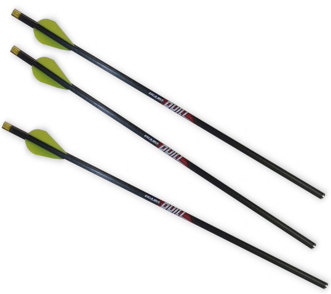 Excalibur Quill Carbon Crossbow Bolts, Model: 16.5", 3/Pack with Lumenok Lighted Nocks