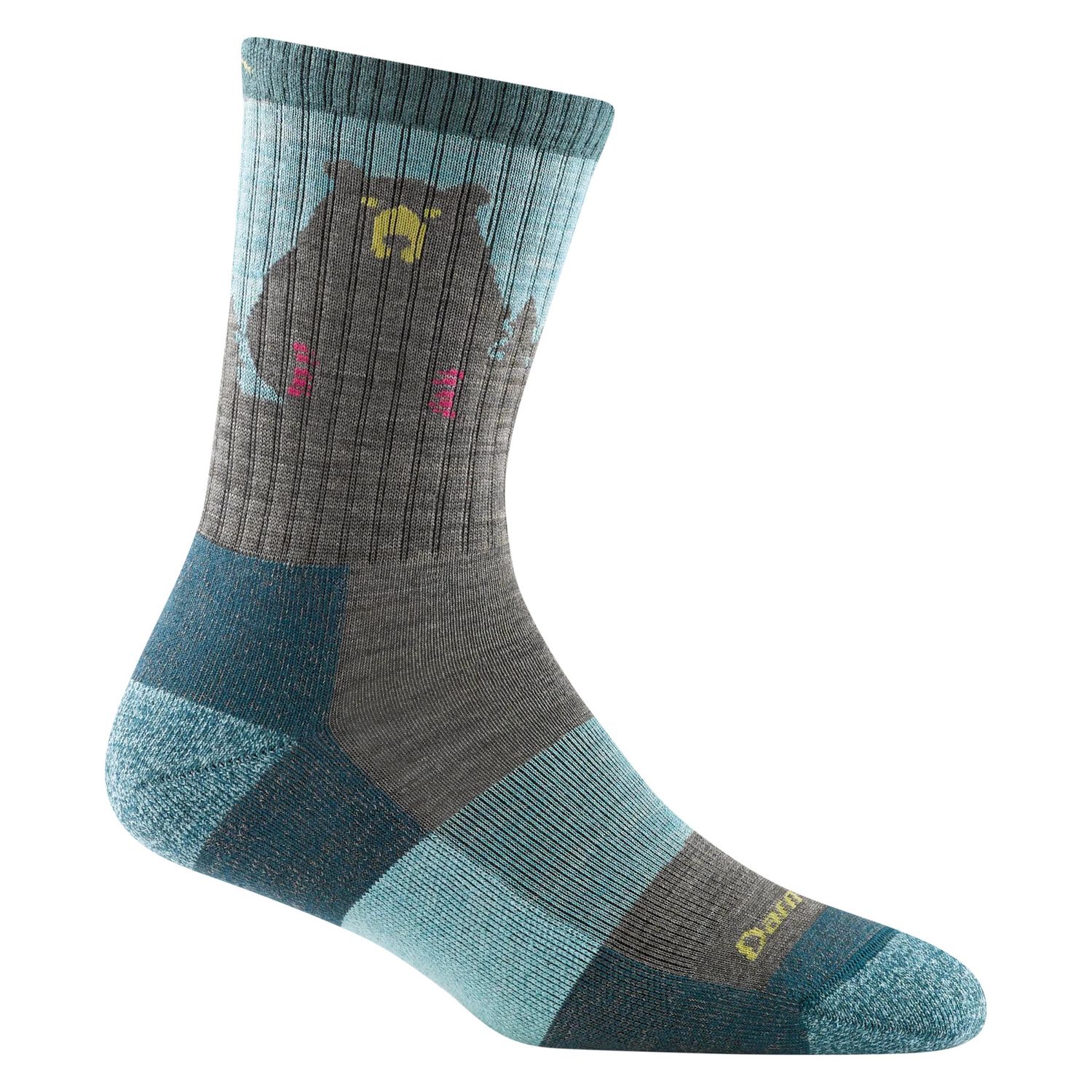 Darn Tough Women's Bear Town Hiker Micro Crew Lightweight , Size: Small (Women's 4.5-7), Colour: Aqua