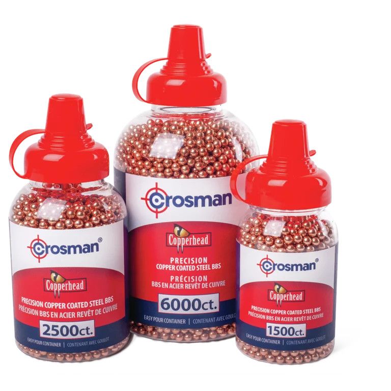 Crosman 767 Copperhead Copper-Plated Steel BB's, Quantity: 1500 Count Bottle