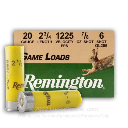 Remington 20 Gauge 2 3/4" #6 Game Load Lead Shot