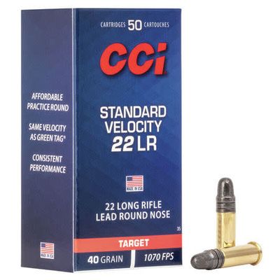 CCI 22 LR 40 Grain Standard Velocity 50 Rounds CCI 22 LR 40 Grain Standard Velocity 50 Rounds