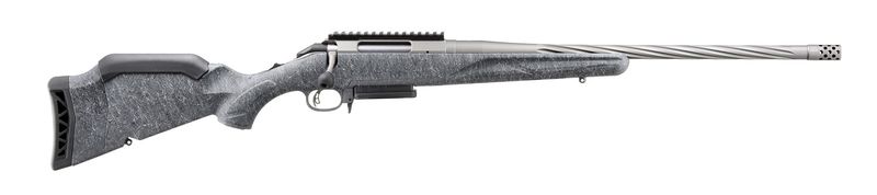 Ruger American Gen II Standard Rifle, Spiral Gun Metal Grey Barrel , Grey Splatter Stock